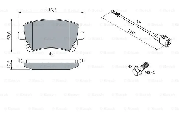 Brake Pad Set, disc brake (0 986 494 108)