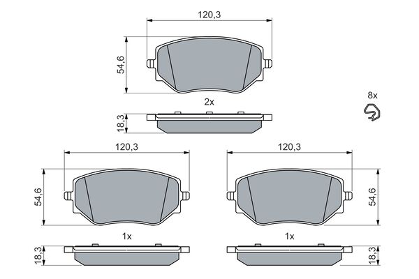 Brake Pad Set, disc brake (0 986 460 063)