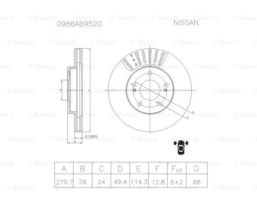 Brake Disc (0 986 AB9 520)