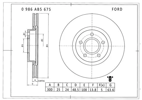 Brake Disc (0 986 AB5 675)