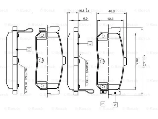 Brake Pad Set, disc brake (0 986 TB2 199)