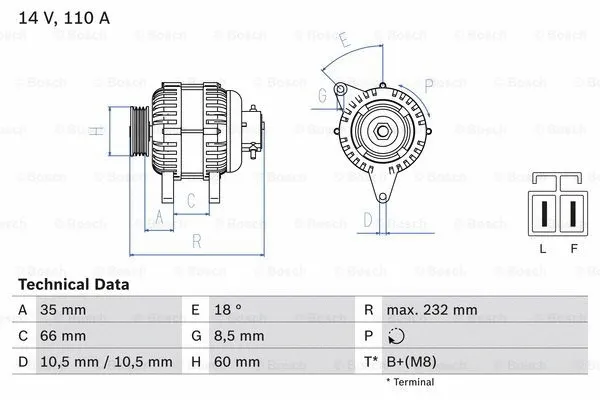 Alternator (0 986 048 301)