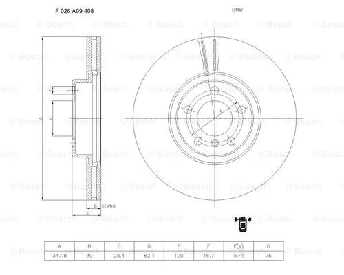 Brake Disc (F 026 A09 408)