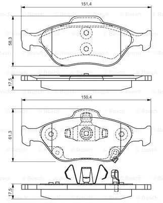 Brake Pad Set, disc brake (0 986 495 093)