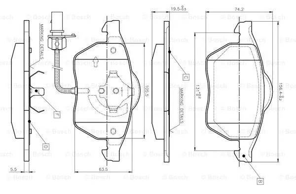 Brake Pad Set, disc brake (0 986 TB2 018)