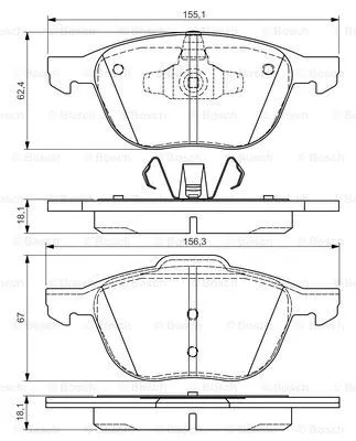 Brake Pad Set, disc brake (0 986 495 023)