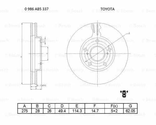 Brake Disc (0 986 AB5 337)