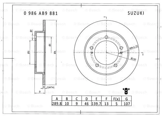 Brake Disc (0 986 AB9 881)