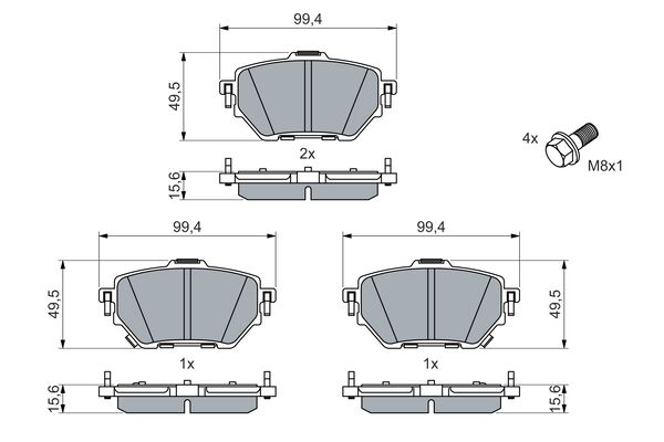 Brake Pad Set, disc brake (0 986 460 066)