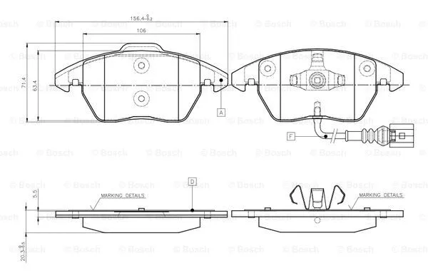 Brake Pad Set, disc brake (0 986 TB2 457)