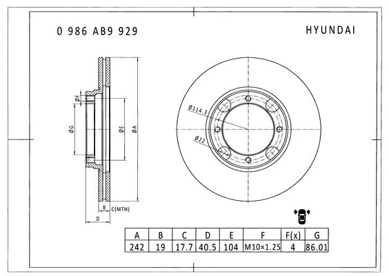 Brake Disc (0 986 AB9 929)