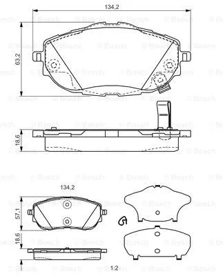 Brake Pad Set, disc brake (0 986 TB3 213)