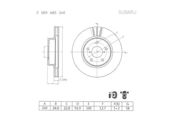 Brake Disc (0 986 AB5 346)