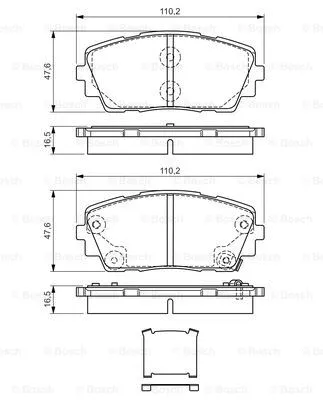 Brake Pad Set, disc brake (0 986 TB3 187)