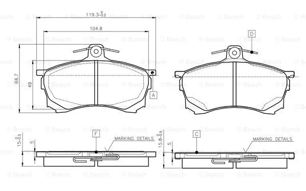 Brake Pad Set, disc brake (0 986 TB2 278)