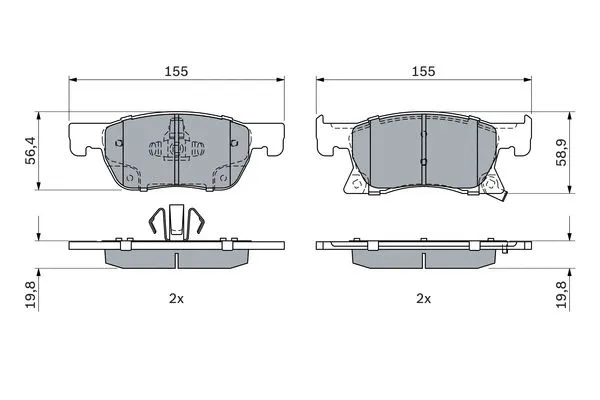 Brake Pad Set, disc brake (0 986 424 989)