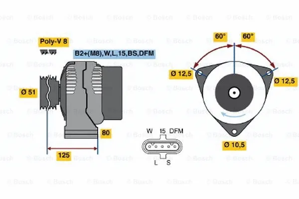 Alternator (0 124 555 016)