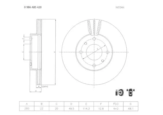 Brake Disc (0 986 AB5 420)