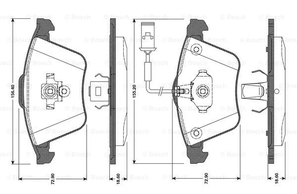 Brake Pad Set, disc brake (0 986 TB3 080)