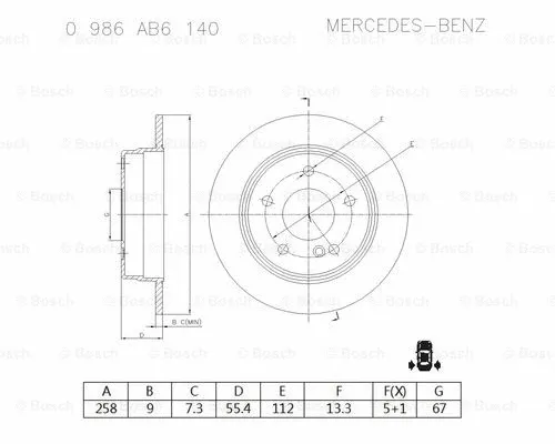 Brake Disc (0 986 AB6 140)