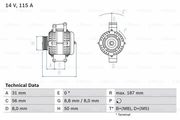 Alternator (0 986 043 660)