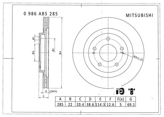 Brake Disc (0 986 AB5 285)