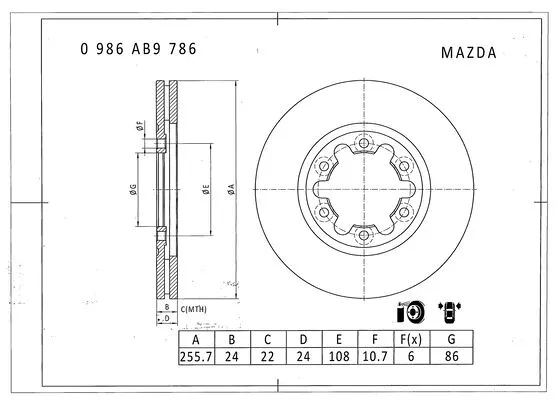 Brake Disc (0 986 AB9 786)
