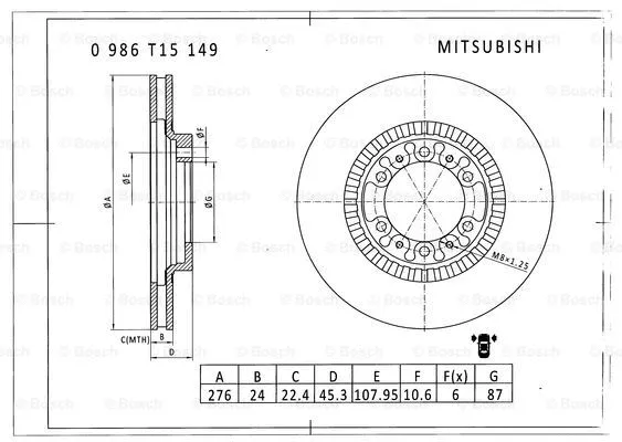Brake Disc (0 986 T15 149)