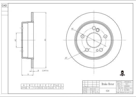 Brake Disc (0 986 AB9 912)