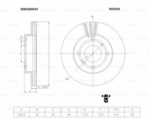 Brake Disc (0 986 AB9 694)