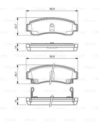 Brake Pad Set, disc brake (0 986 424 299)