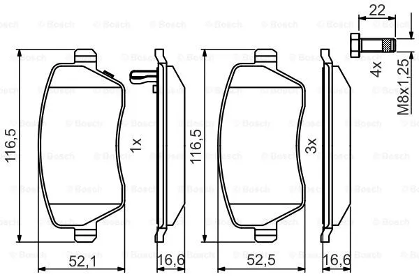 Brake Pad Set, disc brake (0 986 495 485)