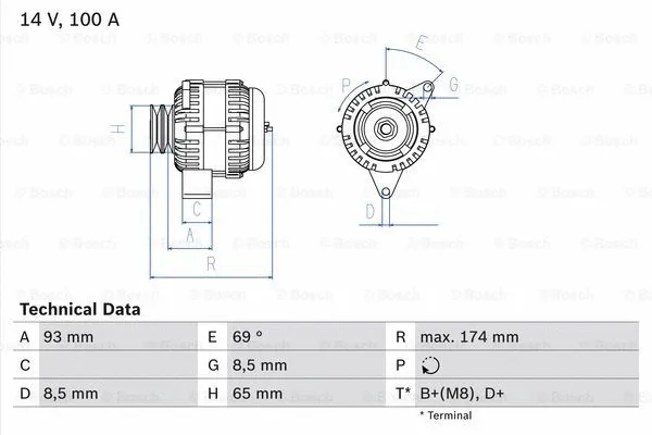 Alternator (0 986 039 180)