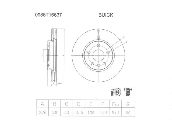 Brake Disc (0 986 T16 637)