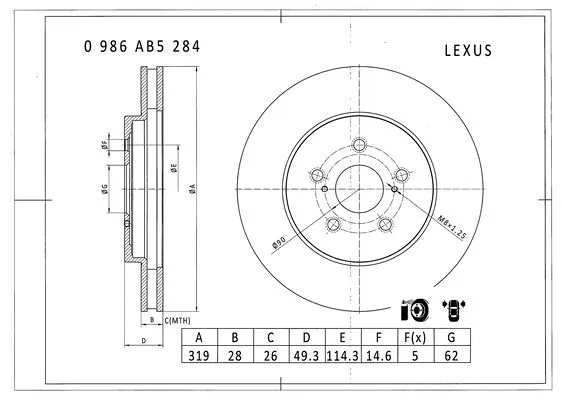 Brake Disc (0 986 AB5 284)