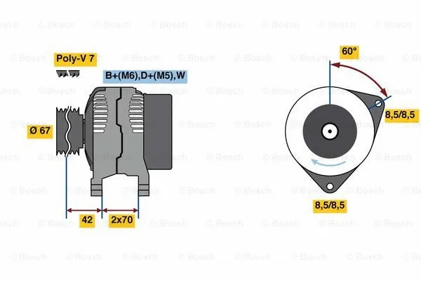 Alternator (0 986 080 830)