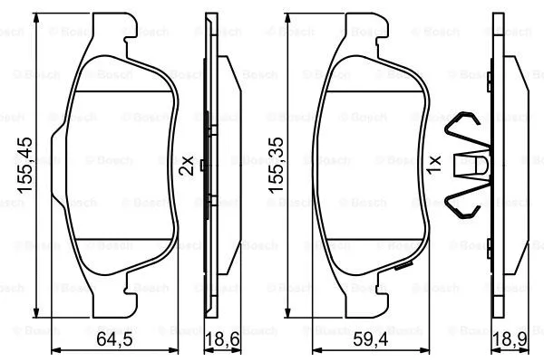 Brake Pad Set, disc brake (0 986 494 826)