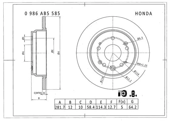 Brake Disc (0 986 AB5 585)