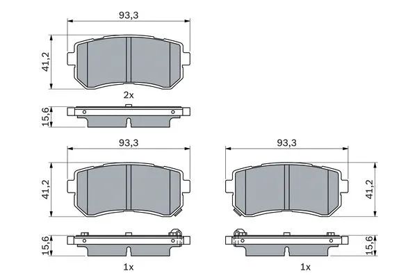 Brake Pad Set, disc brake (0 986 424 956)