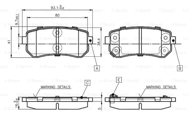 Brake Pad Set, disc brake (0 986 TB2 975)