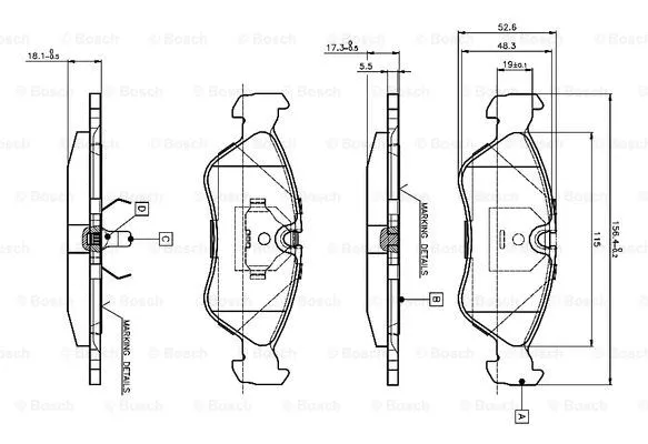 Brake Pad Set, disc brake (0 986 TB2 016)