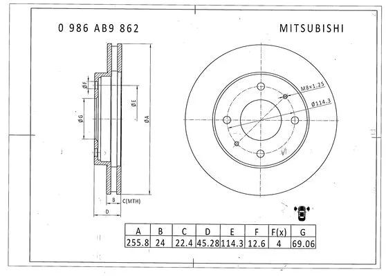 Brake Disc (0 986 AB9 862)