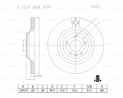 Brake Disc (F 026 A09 404)