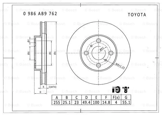 Brake Disc (0 986 AB9 762)