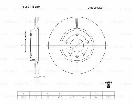 Brake Disc (0 986 T15 210)