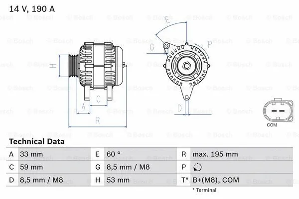 Alternator (0 986 082 140)