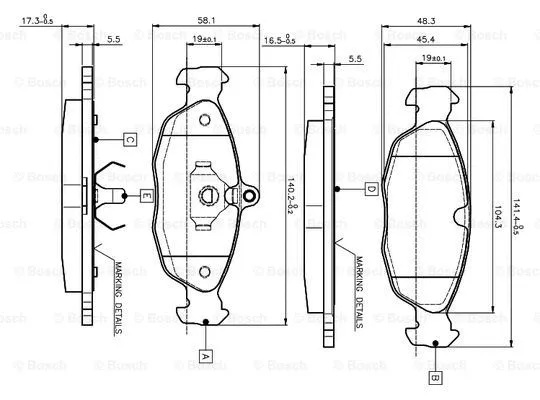 Brake Pad Set, disc brake (0 986 TB2 021)