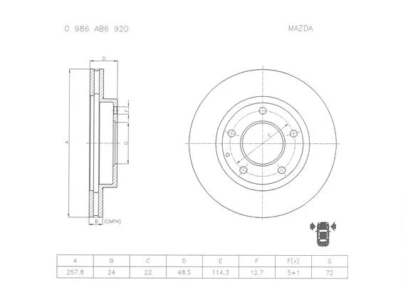 Brake Disc (0 986 AB6 920)