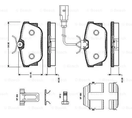 Brake Pad Set, disc brake (0 986 TB2 376)
