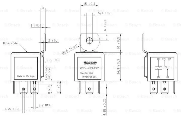 Relay, engine management control unit